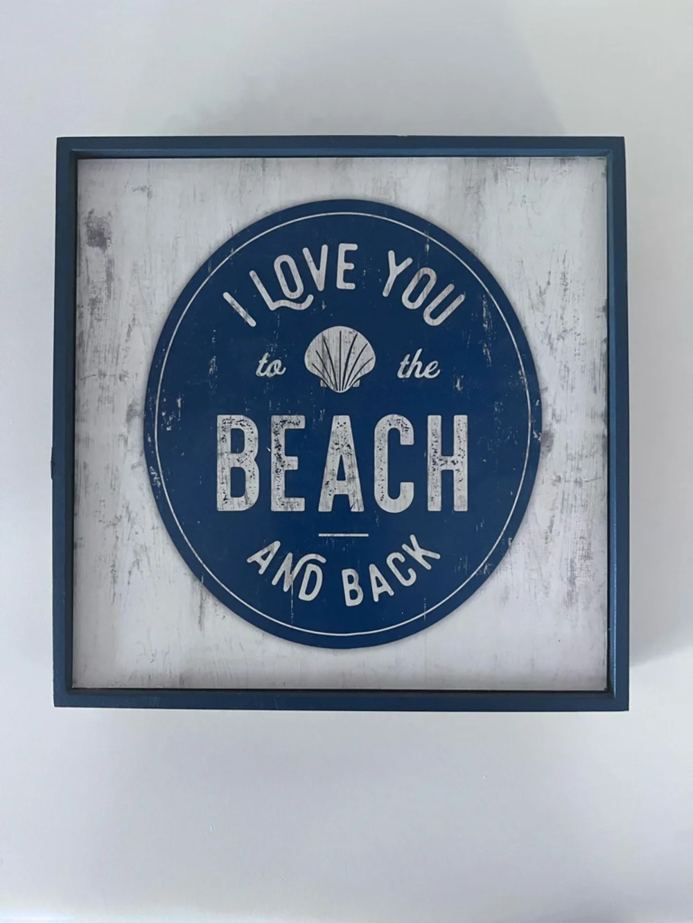 'I Love You to the Beach and Back' Nautical Coastal Wall Art Navy and White